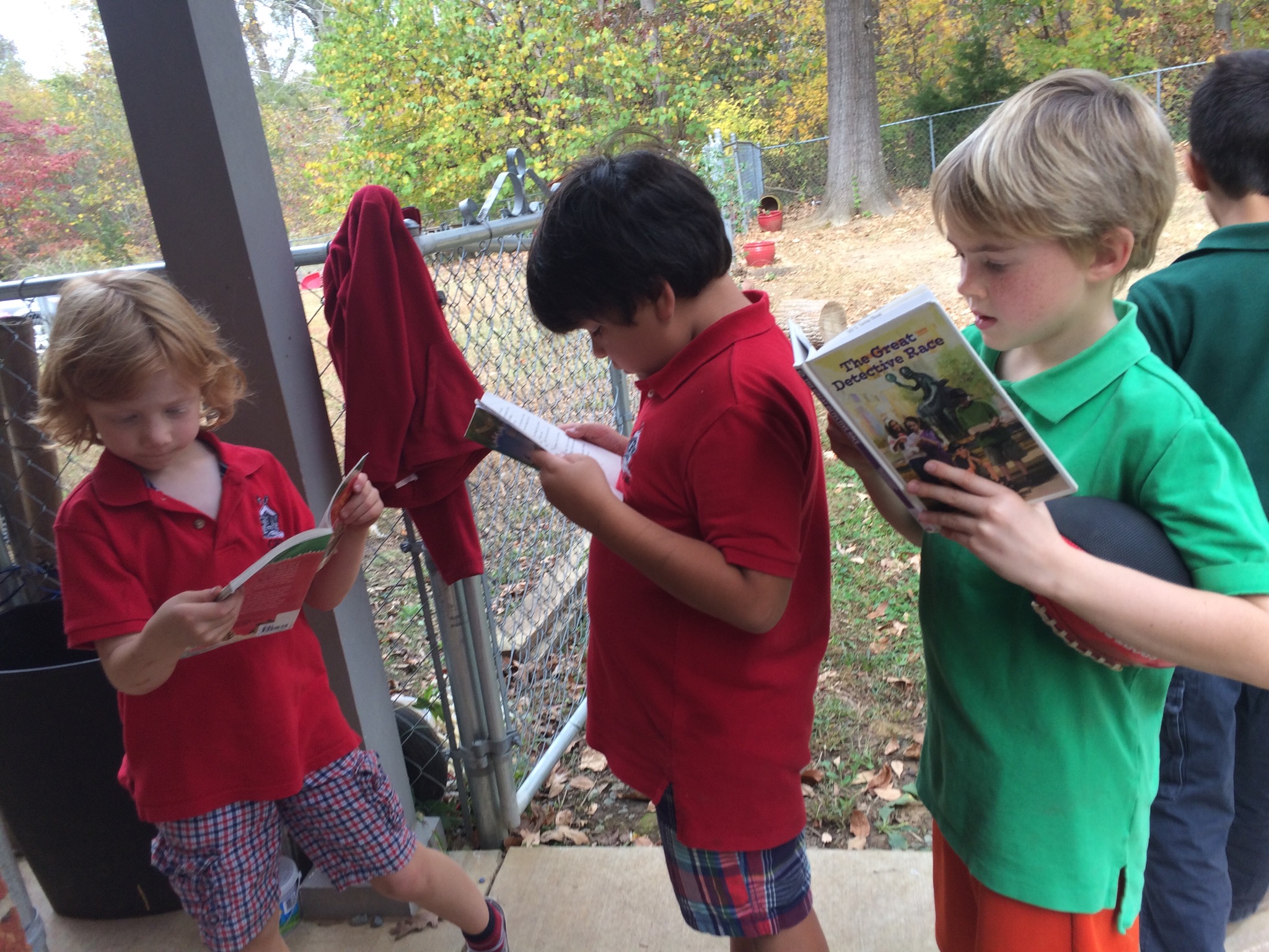 Students enjoy a good book anytime! | Providence Montessori